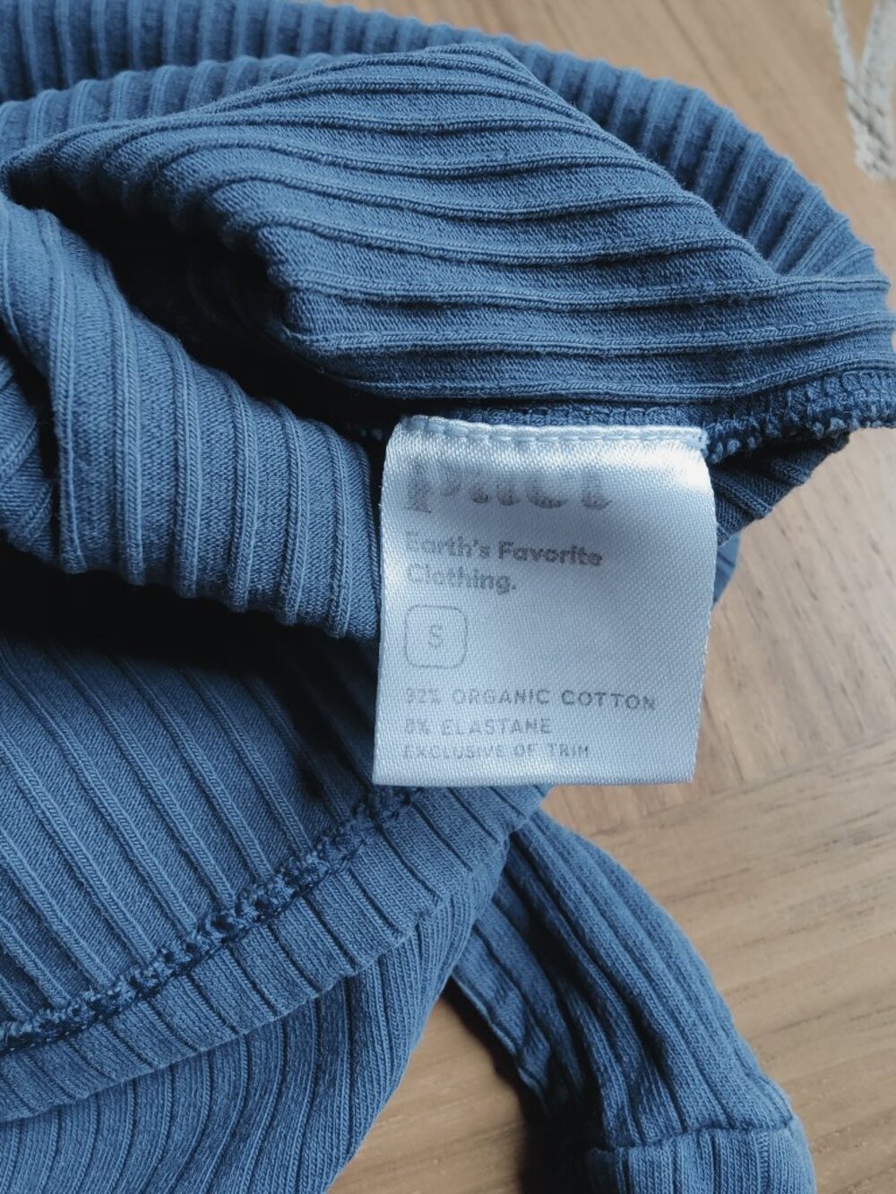 Pact Square Neck Ribbed Tank Top Size Small Blue - Picture 2 of 4